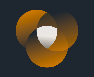 An abstract graphic of three overlapping orange circles
