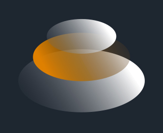 Grafica astratta con una spirale verticale bianca e arancione