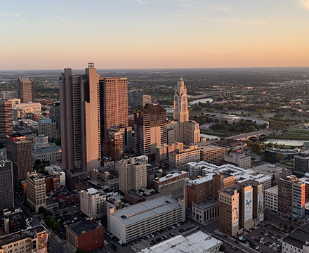 Vue aérienne de Columbus