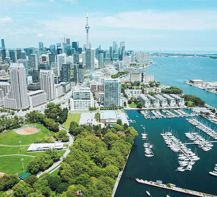 Vue aérienne de Toronto