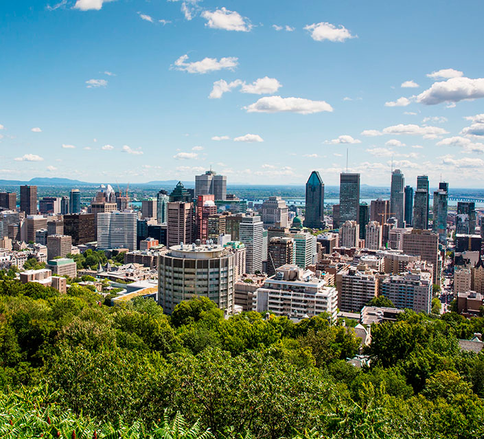 Vue aérienne de Montréal