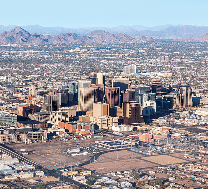 Vista aerea di Phoenix
