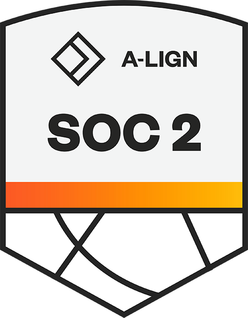 A-LIGN SOC 2: Badge de certification pour avoir répondu aux exigences du cadre SOC 2 pour la sécurité et la conformité.