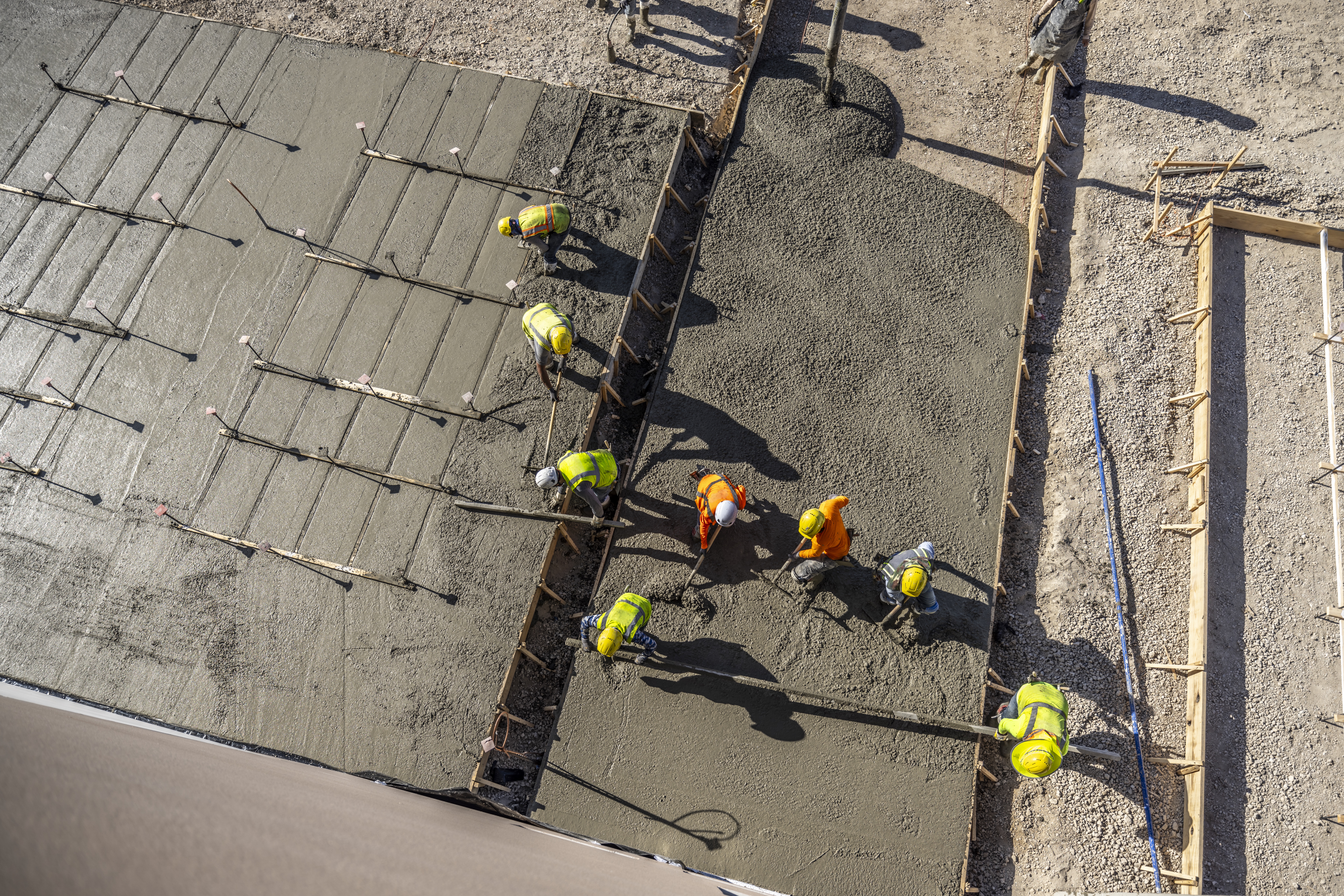 Cement pour at one of Compass' data center campus', using CarbonCure concrete.