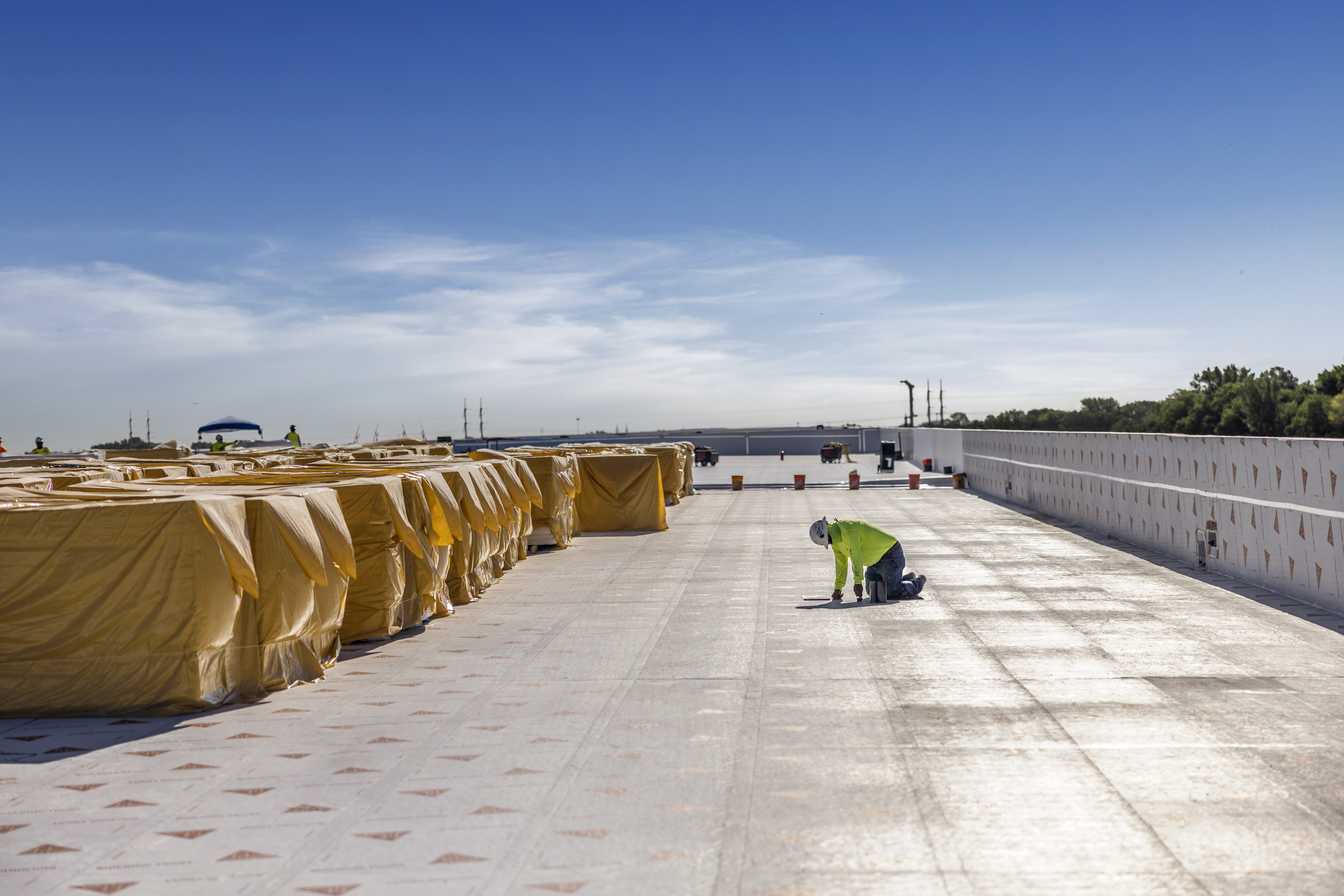 One of Compass' data center buildings with Sarnafil reflective roofing.